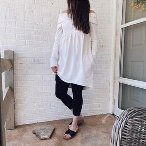 SATURDAY SUNDAY | Off the Shoulder Cowl Neck Cocoon Dress Sweater Tunic